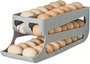 AIMALL Three-Layer Slide-Type Egg Storage Box, Automatic Rolling Design, Space-Saving Refrigerator Organiser with Anti-Fall Rounded Edges – 14.17x5.35x5.35 Inch