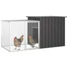 Chicken Coop Cage Run Rabbit Duck Hutch Enclosure Galvanised Steel 200x91x100 cm