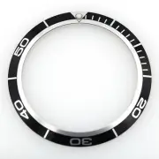 Black and Silver Bezel Insert For 41mm Omega Seamaster Planet Ocean