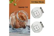 16x 1.6L Glass Tilt Jar Spice Herb Jar Kitchen Storge Cookie Condiment Container