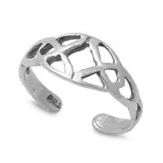 Celtic Triquetra Toe Ring 925 Sterling Silver 7mm Band Adjustable