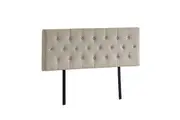 Linen Fabric Double Bed Deluxe Headboard Bedhead - Beige