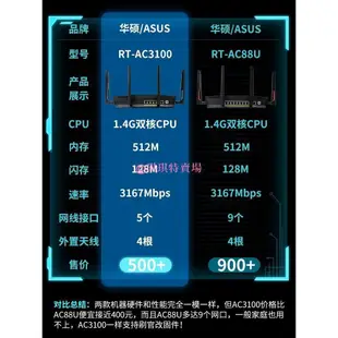 📢正品優惠【幫刷梅林】華碩AC3100千兆路由器 家用wifi無線RT-AC88U/AX88U