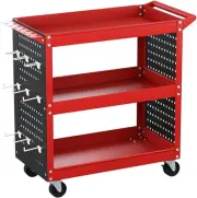 Giantz 3-Tier Large Tool Chest Trolley, Durable Toolbox Tools Storage Box Cab...