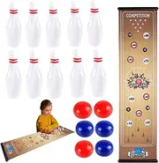 Indoor Bowling Set for Adults,Table Top Indoor Bowling Game Set - Portable Family Toy, Interactive Strategy Toy for Family Sport Activity