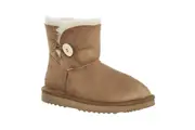 UGG Outback Premium Double Face Sheepskin Short Button Boot (Chestnut, Size 11M/12W US)