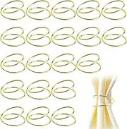 20 Pcs Gold Napkin Rings, Metal Spiral Napkin Rings Buckles Simple Alloy Napkin Ring Serviette Napkin Holder Ring for Family Dinner Wedding Party Christmas Table Decorations