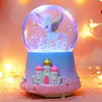 在飛比找樂天市場購物網優惠-新年水晶球八音盒女孩兒童雪人旋轉音樂盒擺件女生禮物 全館免運