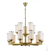 Ahern 15 Light Pendant, Brass &amp; Opal Matte