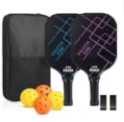 Pickleball Paddles Set of 2, USAPA Approved Fiberglass Surface Pickleball Set with Pickleball Rackets, Pickle Ball Paddle Set ​for Beginners & Pros