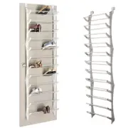 36 Pairs Shoe Holder Organiser Over The Door Hanging Shelf Rack Storage Hook