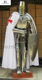 Knight Templar Suit of Armor Crusader Renaissance Armour Custom Halloween cape,