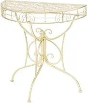 Half Round Console Table - Snack & Entryway Table with Metal Frame, Vintage Style for Hallway & Living Room, Gold
