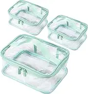 3 Pcs Toy Storage Bags, Clear PVC Toy Organizing Bags with Zipper and Handle Reusable Board Game Storage Waterproof Toy Storage Organizer for Building Blocks Toys Books (Green)