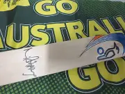 Mike Hussey (Australia) signed Kookaburra Mini Cricket Bat + COA /proof