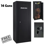 14 Gun Security Cabinet Stack Rifle Safe Storage Locker Shotgun Lock Firearm