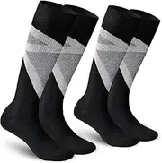 [IRAMY] Merino Wool Volcanic Rock Ski Socks 2 Packs For Skiing, Snowboarding, Cold Weather,Thermal Knee-high Warm Socks