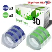(3Blue,3Green) Label Tape used for Dymo 20008CP Dymo 15447 Label Makers