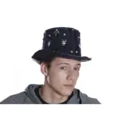Burning Man Sequin Top Hat Costume Masquerade Accessory with Goggles [Blue]
