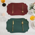 Solid Color Place Mat Square Shaped Heat Resistant Mat Coffee Place Mat Table