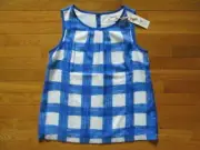 VINEYARD VINES PAINTED GINGHAM PRINT SLEEVELESS TOP, SPINNAKER BLUE, NWT $98, 10