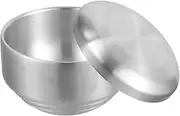 Small Stainless Steel Bowls Lids Korean Rice Bowl for Boys and Girls Metal Bowl