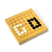 Mini Go Game Set - Portable Wooden Board with Black & White Stones - Travel Size