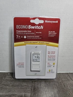 HONEYWELL HOME RPLS740B1008/U 120V 7-DAY PROGRAMMABLE IN/OUTDOOR SWITCH TIMER