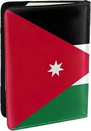 [JEJEA] Jordanian Flag Print Travel Organizer Credit Cards Case Passport BookPassport Holder Cover Wallet forTraveling,, Black, One Size