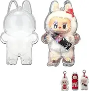 Doemoil Protective Case Cover for LABUBU Cola Stand, Clear Acrylic Display Box Hard Case Accessories with Silicone Strap for The Monsters LABUBU Cola Series Surprise Shake - Cola Stand (Cola Stand)