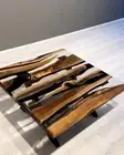 Square River Epoxy Clear Resin Coffee, Center & Dining Table Top