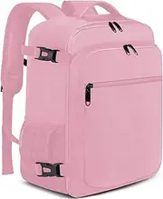[EZUOLA] Hand Luggage Backpack 40 x 20 x 25 cm, 45 x 36 x 20 cm Travel Backpack with USB Charging Port Men Women Hand Luggage Aeroplane Backpack Anti Theft Splashproof, pink, 40x20x25cm (20L)