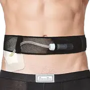 Peritoneal Dialysis Belt Breathable Mesh PD Catheter Holder Belt for Secure Stomach Abdominal Feeding Peg G J Tube Supplies Patients Women Men Adults Black, Large