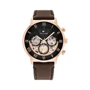 Tommy Hilfiger Legend Brown Leather Black Dial Men's Watch 1710566