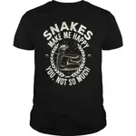 男士 T 恤短袖 SNAKES MAKE ME HAPPY YOU NOT SO MUCH T 恤 - 禮物創意酷 T