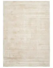 [Miss Amara] Parker Geometric Viscose Rug in Beige/Ivory