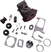 44mm Cylinder Piston Kit Intake Gaskets Replacement fit for for Husq/Varna 340 345 350 Chainsaw Engine Motor