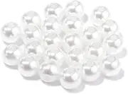 [Whakano] Pack of 200 Round Beads for Threading, Faux Pearl Round Beads with Hole, Round, ABS Beads for Vase Fillers, for Crafts, Bracelets, Necklaces, Clothing, Key Chain Decoration, 10 mm, White