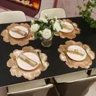 Lotus Dining Place Mats Non-slip Cup Coasters Gilded Table Mat For Party