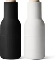 Menu Bottle Grinder with Beech Lid 2-Piece Set, Ash/Carbon