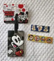 Disney Mickey Mouse & Friends Luggage Tag, American Tourister Bag Tag, Stickers
