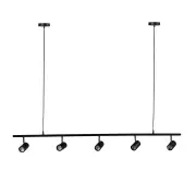 Soleil 5-Light Adjustable Spotlight Hanging Pendant Lamp Black