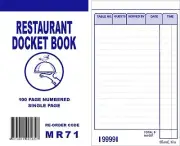 40 Quality Restaurant Docket Book Medium Size - Single 100 Page