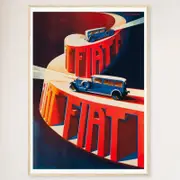 Galrie Charming French Vintage Car Poster - Classic Advertisement Art for Home & Office, Wood Frame, A2 42 x 60cm (16 x 24inch)