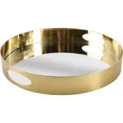 Mercana Serkis Gold Metal Mirrored Base Round Tray
