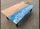 Ocean Epoxy Table, Resin Dining Table Top, Epoxy Acacia Wooden Table, Furniture