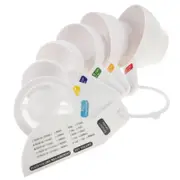 7pcs Kitchen Tool Plastic Measuring Cup, Including Scraper, Egg Separator, 1/4 Cup (60ml), 1/3 Cup (80ml), 1/2 Cup (120ml), 3/4 Cup (180ml), 1 Cup (240ml)(White)