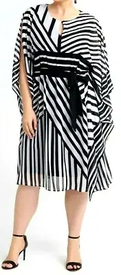 TS TAKING SHAPE plus size M / 20 Oaks Stripe Kaftan floaty dress NWT rrp$180!