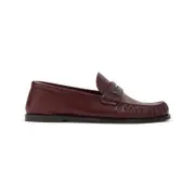 [Saint Laurent] Saint Laurent-Dark Red Leather Loafers-Donna 37 IT