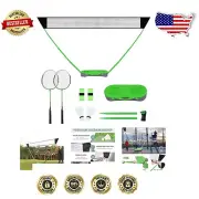 Complete Badminton Set with 10x5ft Net, Rackets & Shuttlecocks for Family Fun
